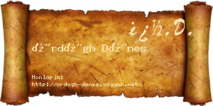 Ördögh Dénes névjegykártya