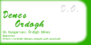 denes ordogh business card